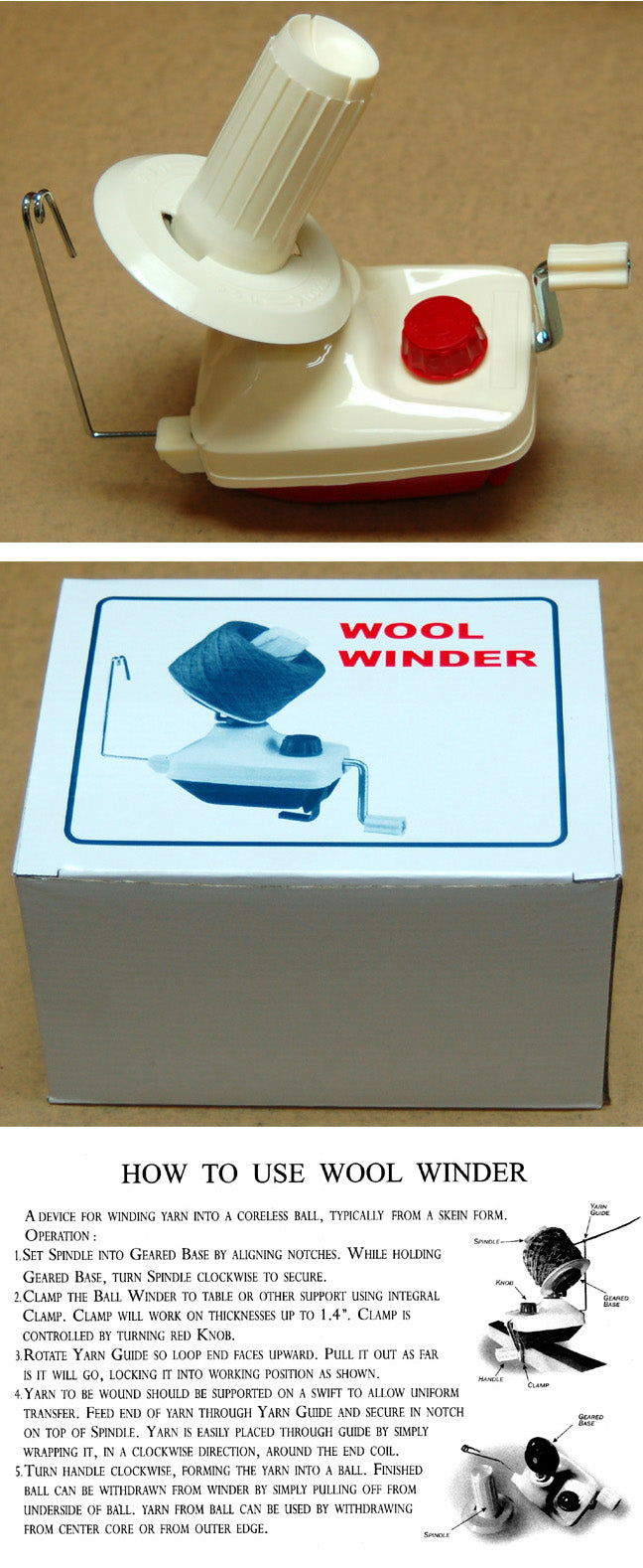 STANDARD SIZE WOOL WINDER KNITTING YARN BROTHER SINGER